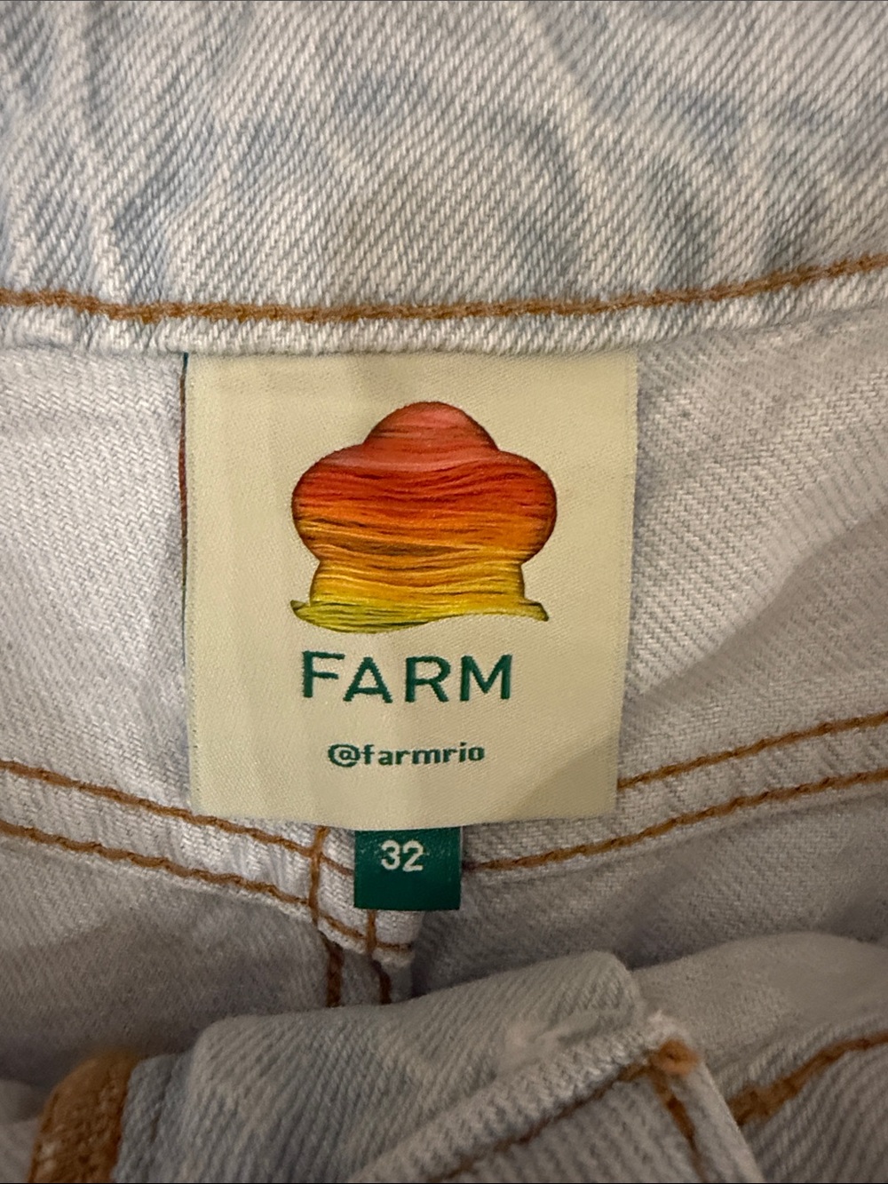FARM Rio Multicolor Crochet Patchwork Jean Shorts - Picture 2 of 7